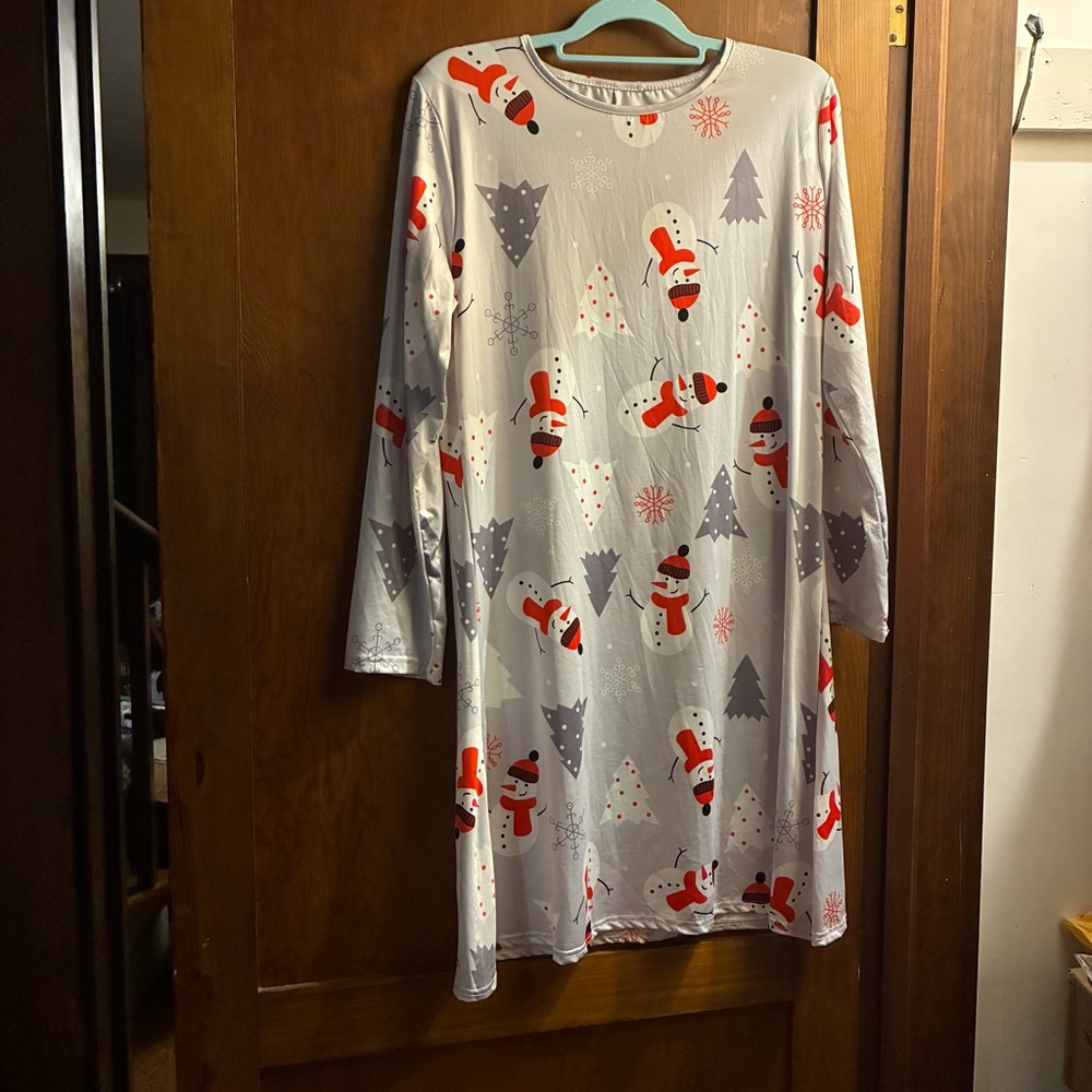 Snowman Christmas Dress XL – Holiday Winter Print